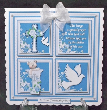 CHRISTENING or BAPTISM Boy Child or adult 7.5 Quick Layer Card by Suzi Cooper