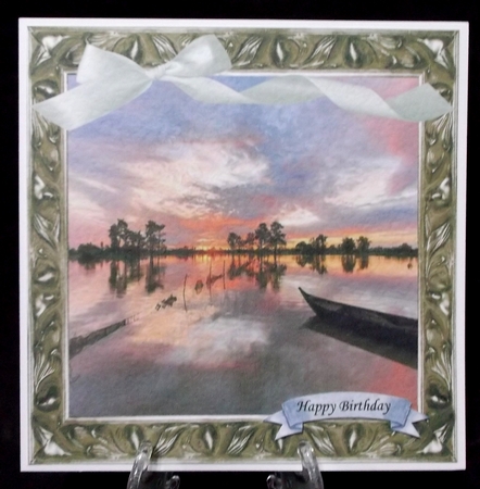 SUNSET LAKE WITH SELECTION OF SENTIMENTS by Suzi Cooper