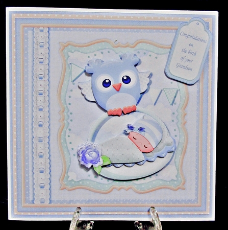 WHOO HOO ITS A BOY New Baby 7.5 Decoupage & Insert Mini Kit by Suzi Cooper