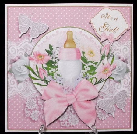Baby Boy Baby Girl Bottle Card Front Set by Suzi Cooper