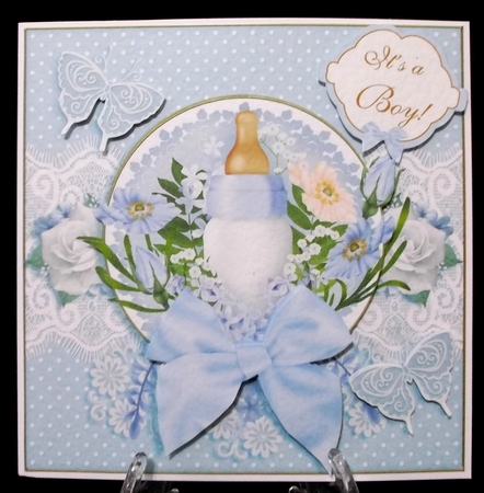 Baby Boy Baby Girl Bottle Card Front Set by Suzi Cooper