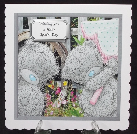 Tatty teddies with wild flower background by Suzi Cooper