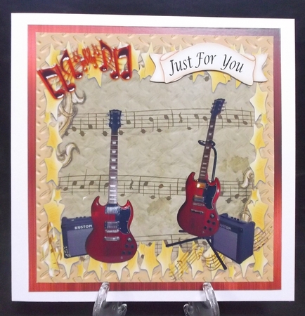 Guitars card with numbers 0-9 by Suzi Cooper