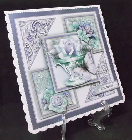 Lilac And Mint Flora and Lace Card Front Kit by Suzi Cooper