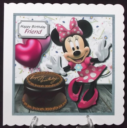 Minnie mouse with birthday cake by Suzi Cooper