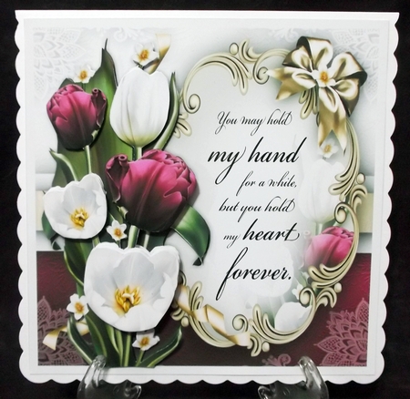 White Bordeaux Tulips Card Mini Kit by Suzi Cooper