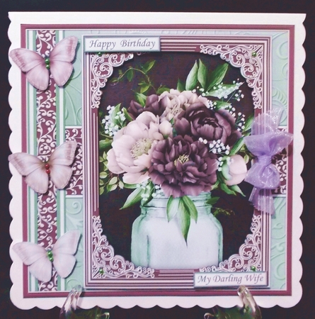 VINTAGE PEONIES & BUTTERFLIES All Occasions Quick Card & Insert Mini Kit by Suzi Cooper
