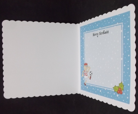 Christmas Bert plays Football matching 8 x 8 insert panel by Suzi Cooper