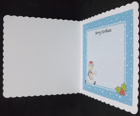 Christmas Bert plays Rugby matching 8 x 8 insert panel by Suzi Cooper