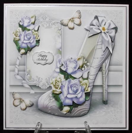 Roses with VIolet Elegant Shoes Card Mini Kit by Suzi Cooper