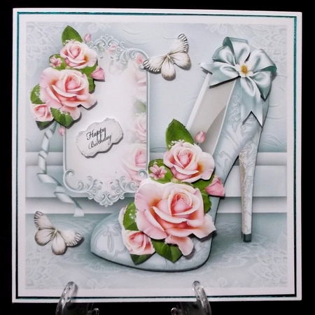 Pink Roses with Elegant Shoes Card Mini Kit by Suzi Cooper