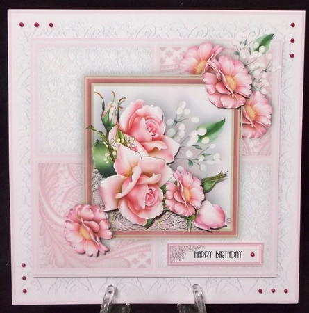 Pink Flora and Lace Square Card Kit by Suzi Cooper