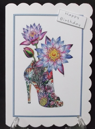 Purple Floral Shoe and Pink Floral Shoe Toppers by Suzi Cooper