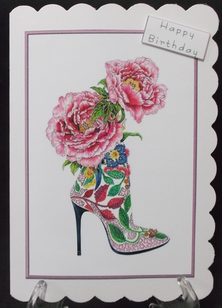 Purple Floral Shoe and Pink Floral Shoe Toppers by Suzi Cooper