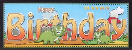 Large DL HAPPY BIRTHDAY 3D decoupage by Suzi Cooper