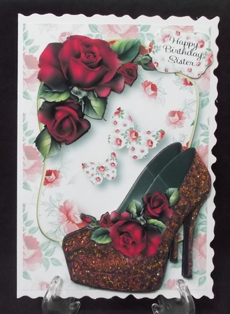 Shabby Chic Shoes & Butterflies In Reds by Suzi Cooper