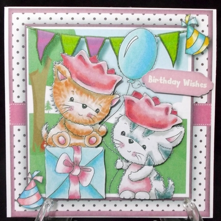 A Purrfect Day 6x6 card  by Suzi Cooper