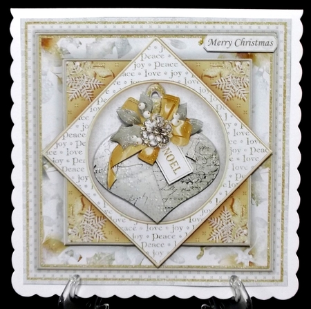 GOLD & WHITE CHRISTMAS 7.5 Decoupage & Insert Bumper Kit by Suzi Cooper