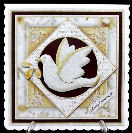 GOLD & WHITE CHRISTMAS 7.5 Decoupage & Insert Bumper Kit by Suzi Cooper