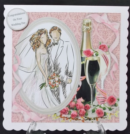 Beautiful Wedding Couple With Champagne 8x8 by Suzi Cooper
