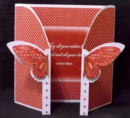 Wishes 3D Gatefold Red Butterfly Mini Kit by Suzi Cooper