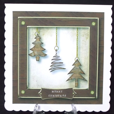 Rusty Steampunk Christmas Tree Baubles 8x8 by Suzi Cooper