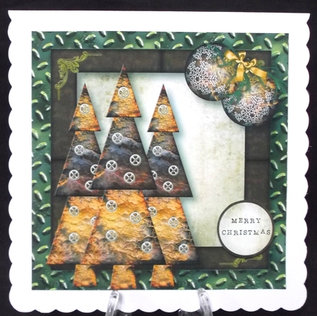 Steampunk Christmas Trees Trio 8x8 by Suzi Cooper