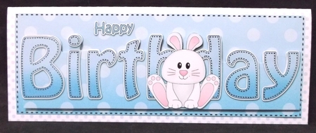 Large DL HAPPY BIRTHDAY 3D decoupage by Suzi Cooper