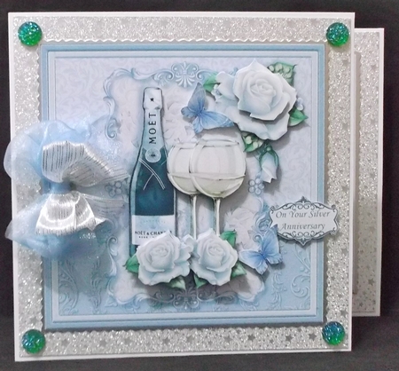 CHAMPAGNE CELEBRATIONS SILVER 7.8 Decoupage & Insert Mini Kit by Suzi Cooper