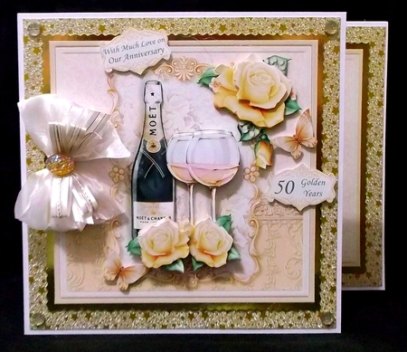 CHAMPAGNE CELEBRATIONS GOLD 7.8 Decoupage & Insert Mini Kit by Suzi Cooper