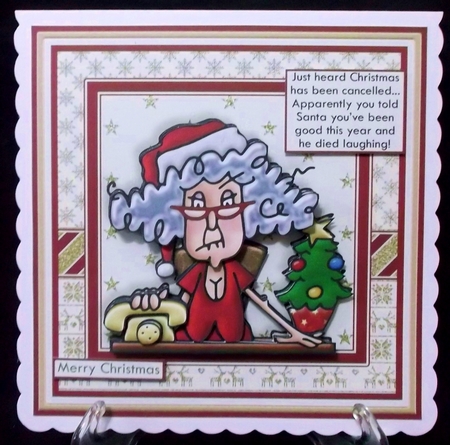 STELLA CHRISTMAS IS CANCELLED 7.5 Humorous Christmas Decoupage & Insert Mini Kit by Suzi Cooper