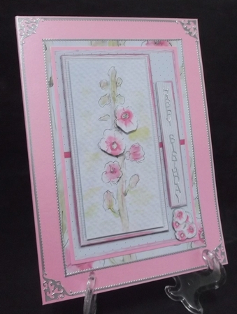 HOLLYHOCKS & POLKA DOTS: A4 Background/Backing Paper With Commercial Use by Suzi Cooper