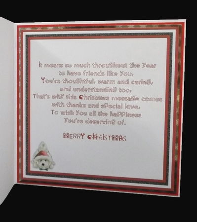 CHRISTMAS WESTIE SQUARES RED 7.5 Quick Layer Card & Insert by Suzi Cooper