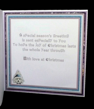 CHRISTMAS WESTIE SQUARES BLUE 7.5 Quick Layer Card & Insert by Suzi Cooper