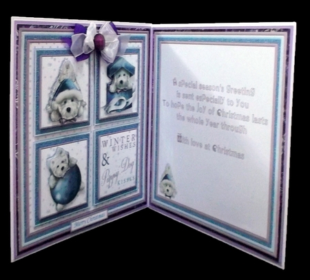 CHRISTMAS WESTIE SQUARES BLUE 7.5 Quick Layer Card & Insert by Suzi Cooper