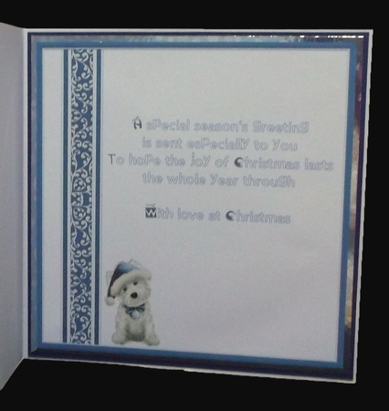 WESTIE CHRISTMAS HAT 7.5 Quick Layer Card or Decoupage Kit by Suzi Cooper