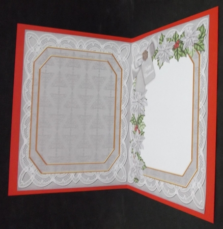 Snow Tree Happy Christmas 7x5in Fancy Lace Foldable Insert by Suzi Cooper