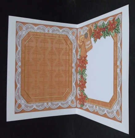 Reindeer Happy Christmas 7x5in Fancy Lace Foldable Insert by Suzi Cooper