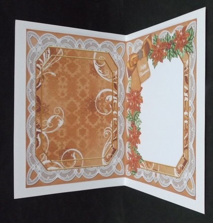 Snow Village Happy Christmas 7x5in Fancy Lace Foldable Insert by Suzi Cooper