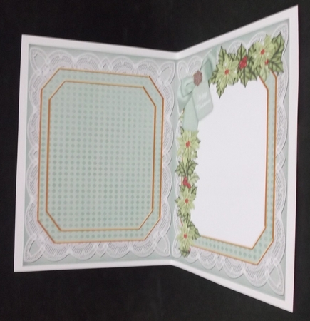 Winter Garden Happy Christmas 7x5in Fancy Lace Foldable Insert by Suzi Cooper