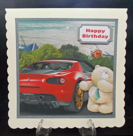 Forever Friends bear with car by Suzi Cooper