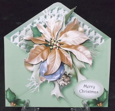 Christmas Envelope Of Flowers - Gold Poinsettia by Suzi Cooper