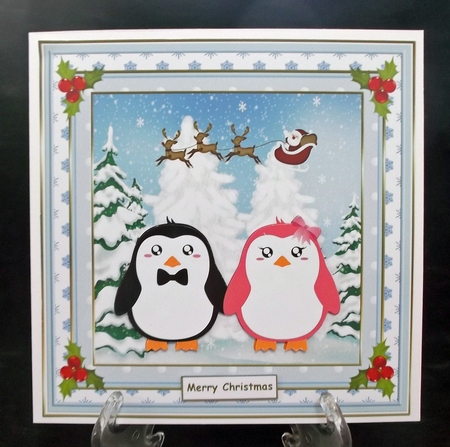 Chilly Christmas Penguins Scene Topper 2 by Suzi Cooper
