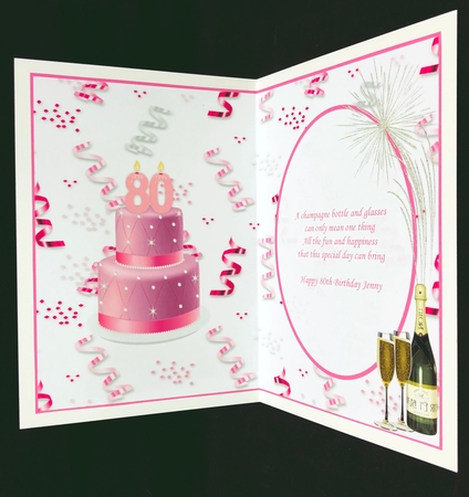 Happy 80th Birthday Celebration Insert by Suzi Cooper