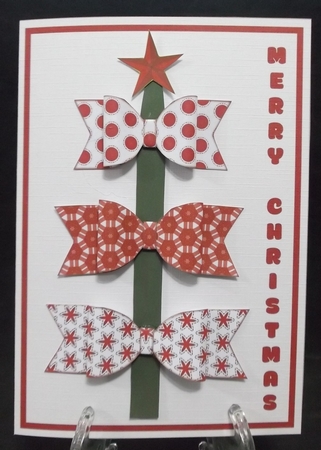 Bow Christmas Tree - Red and White 1 by Suzi Cooper