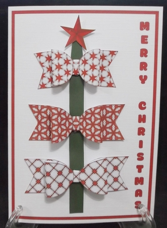 Bow Christmas Tree - Red and White 2 by Suzi Cooper