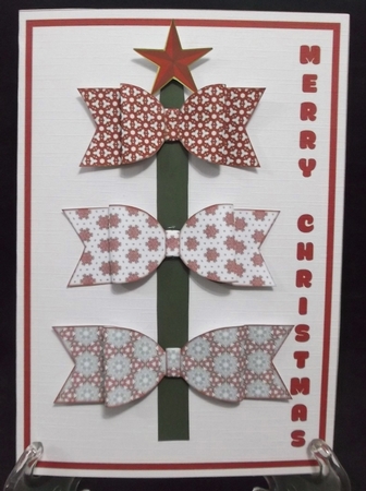 Bow Christmas Tree - Red and White 3 by Suzi Cooper