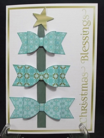 Bow Christmas Tree - Aqua and Gold Base by Suzi Cooper