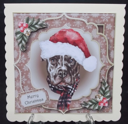 Gorgeous Christmas Dog - Pitbull by Suzi Cooper
