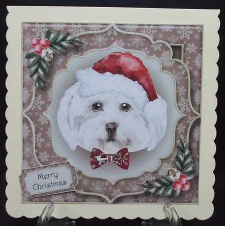 Gorgeous Christmas Dog - Maltese 8x8 by Suzi Cooper